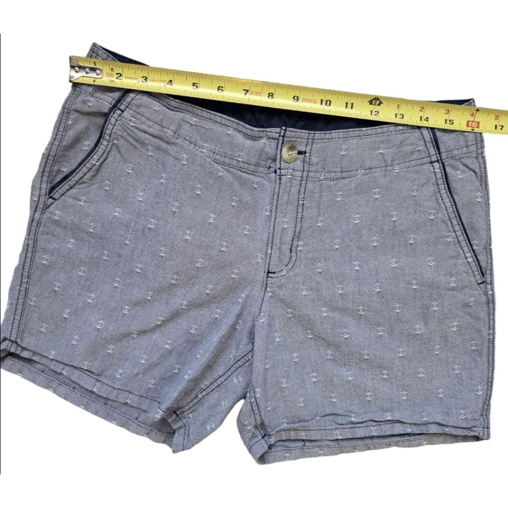 Women's Columbia Blue Anchor Print Performance Fishing Shorts Size 10